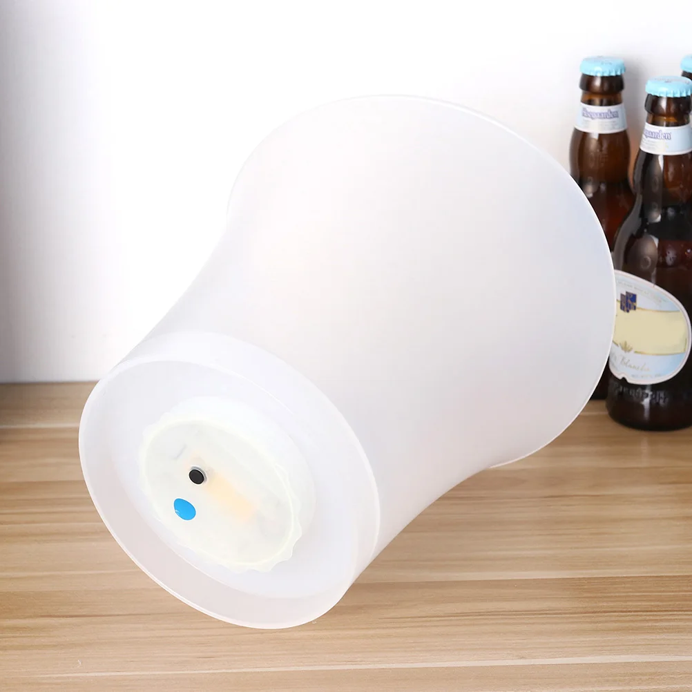 

5L Led Ice Bucket Round Luminous Ice Cooler Skin-Friendly Pp Material Scratch Resistant Wine Beer Cooling Bucket For Bars Ktv