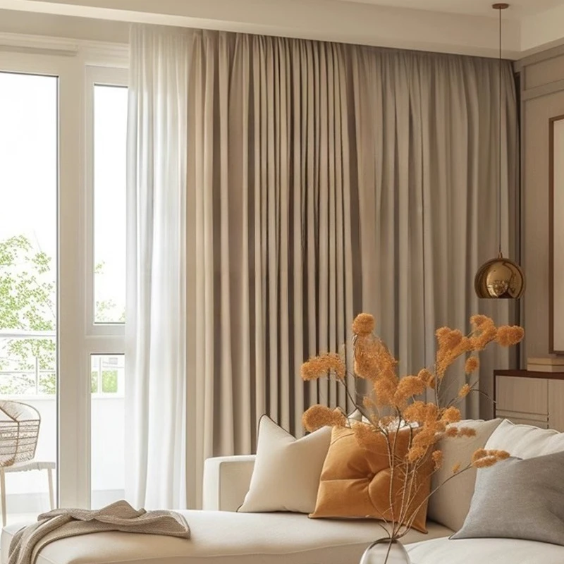 

Whole House Package Installation Curtains Chenier Light Luxury Antibacterial Blackout Curtains Bedroom Living Room