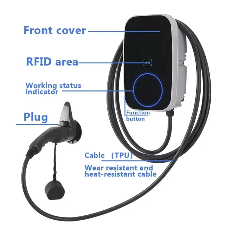 

2025/11KW wall mounted ev car charger electric vehicle charging station 16A home ev charger type 2