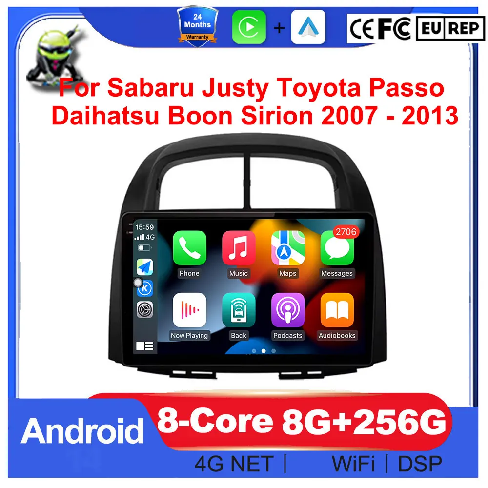 

Wireless CarPlay Android Auto Radio Car Multimedia GPS Video For Sabaru Justy Toyota Passo Daihatsu Boon Sirion 2007 - 2013 Tool