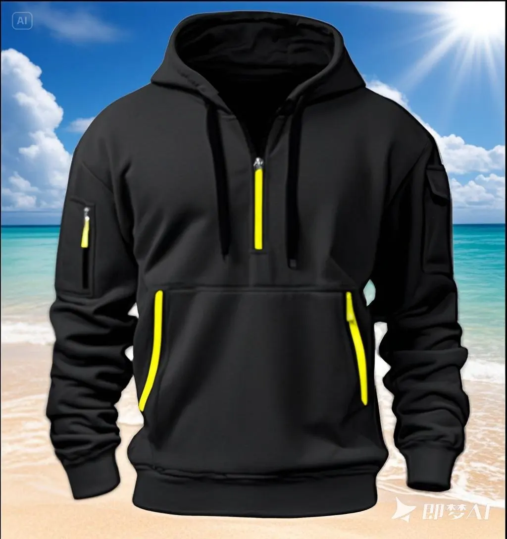 

Men's Zip Up Long Casual Hoodie Sweatshirt with Sashes Multiple Pockets Knitted Outerwear Spring Autumn Style Comfortable Jacket