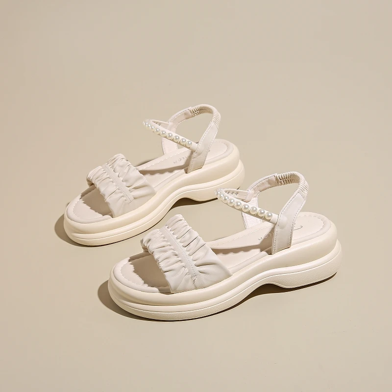 

Womens Fashion Summer Sandals Soft Lightweight Non Slip Rubber Sole 5cm Heel Slimming Design Comfortable for Daily Wear