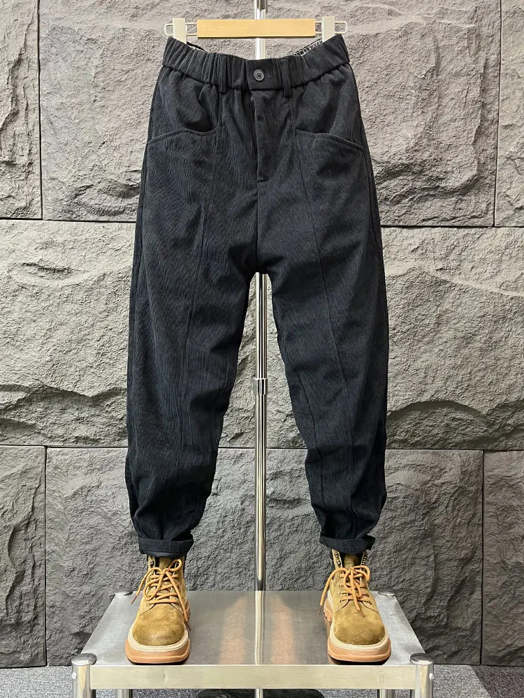

Men's Corduroy Harlan Pants Autumn Winter Loose Fit Faion Brand Fce Lined Color Versatile Korean Sle Sports Trou...
