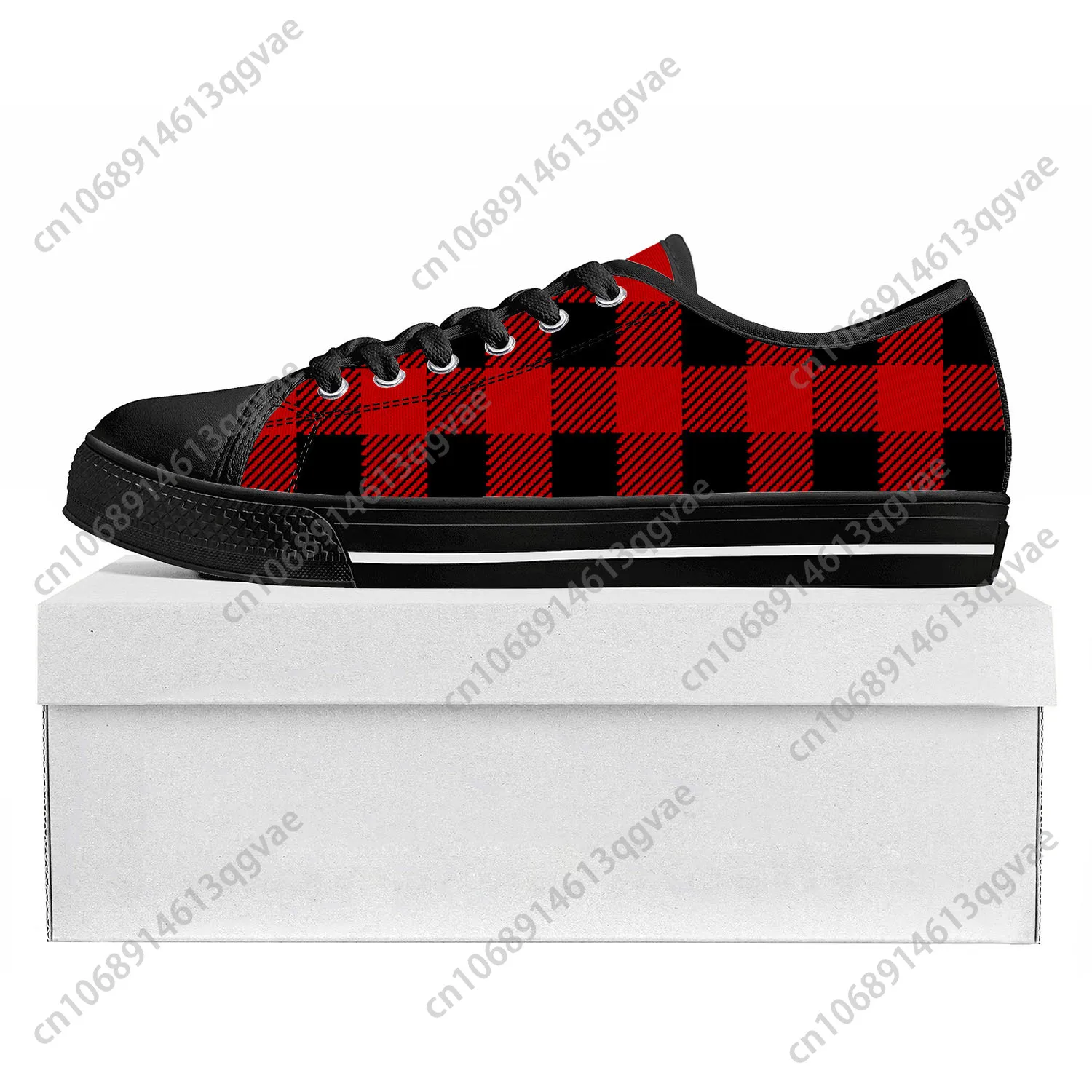 Buffalo Plaid Pattern Low Top High Quality Sneakers Mens Womens Teenager Canvas Sneaker  Prode Casual Couple Shoes Custom Shoe