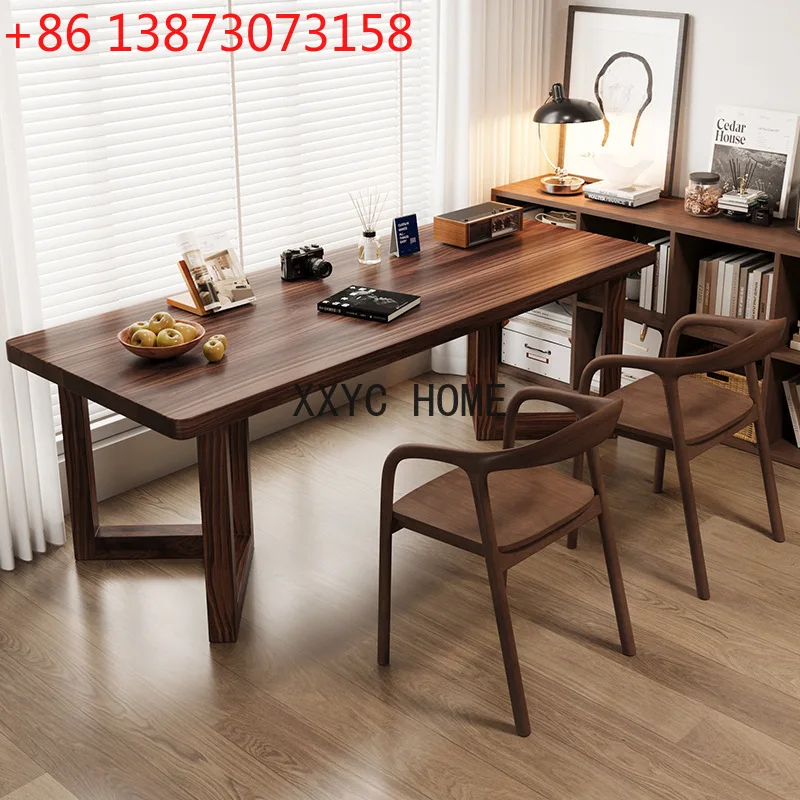 

Скандинавский кабинет, элитный стол из черного ореха из Южной Америки, полоса из цельного дерева