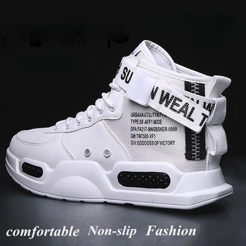 Mens Casual Sneakers High-tops Sneakers Trendy Boys Basketball Sports Tennis Shoes Outdoor Off-road Shoes Couple Sneakers