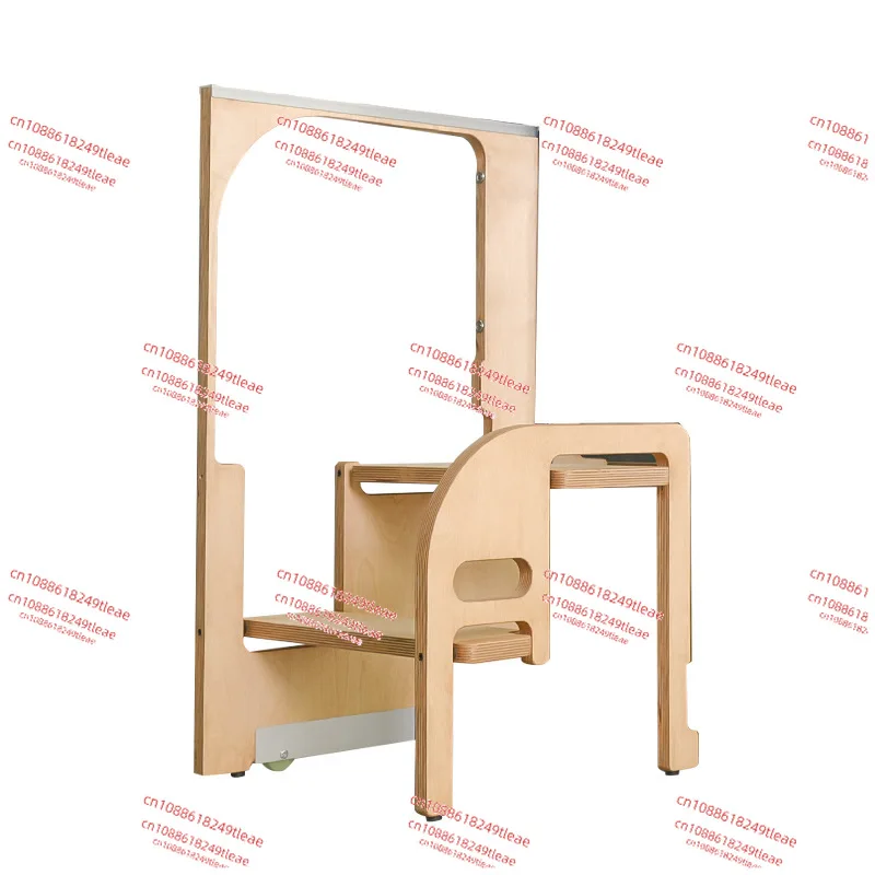 

Kitchen Narrow Slot Hidden Folding Ladder Stool Kitchen Booster 2 Step Ladder Left/Right Universal Slim Storage Built-In Ladder