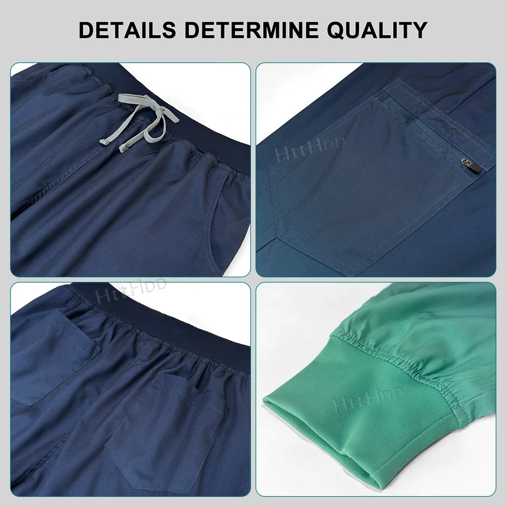 Niaahinn gommage hôpital médical infirmière gommages haut pantalons ensembles unisexe femmes Salon de beauté dégradé couleur gommages uniformes en gros