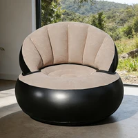 Sofá Inflable de PVC Grueso, Diseño Ergonómico para una Experiencia de Asiento Confortable, Sofá de Jardín Plegable con Revestimiento Aterciopelado