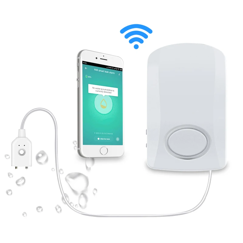 

Smart Tuya House Leak Alarm Mobile Wifi Controller Leakage Water Leak Sensor Detector Flood Alarm for Home