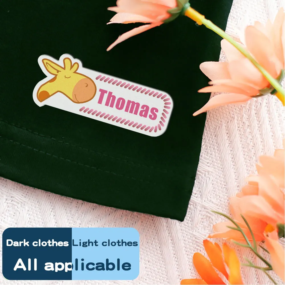 Custom Name Sticker for Kids Clothes Personalized Iron on Tag Uniform Label Waterproof Heat Transfer Vinyl Stickers T-shirt