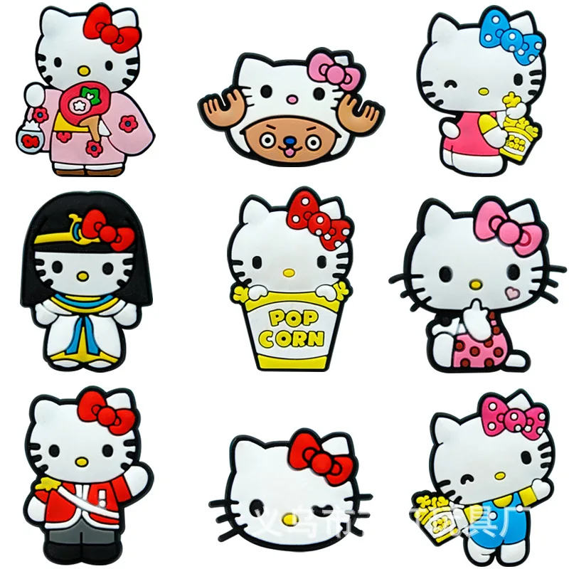 Random Pack Sanrio Hello Kitty Cute Animal Pins Shoes Charms for Shoes PVC Shoes Accessories Buckle Decorations Women Kids Gifts