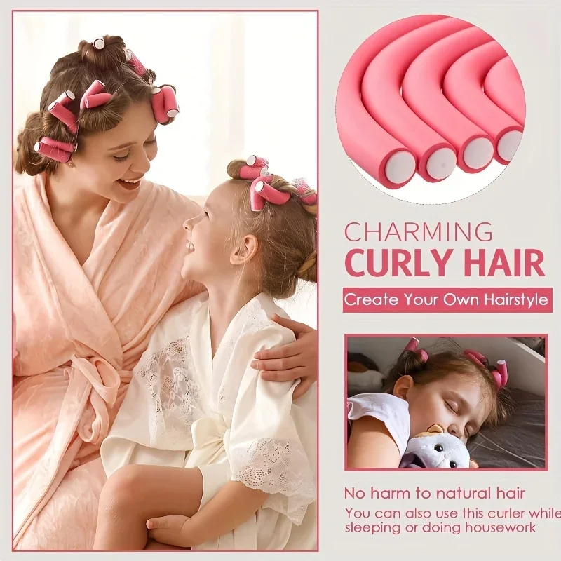 Hair Rollers/Flex Rods for Hair/Flexible Curling Rods, Hair Twist Flexi Rods No Heat Curlers Set for Soft Waves,