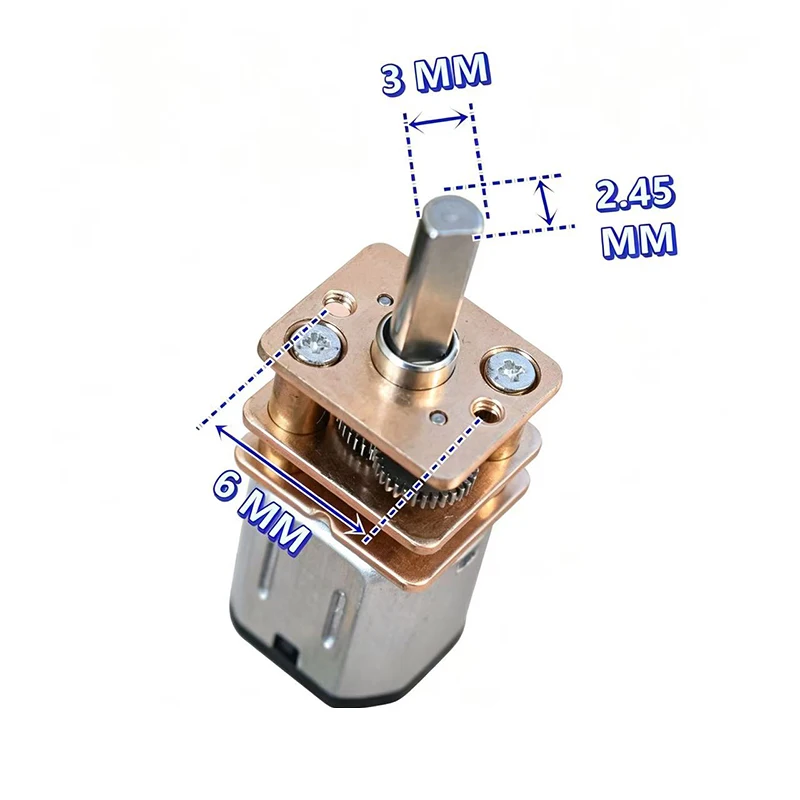 ZGA12-N10 Metal Gear Reduction Motor DC 3V-4.2V 63RPM 1:216 Ratio, 10D Shaft Micro Geared Motor for Robot, Smart Lock, DIY