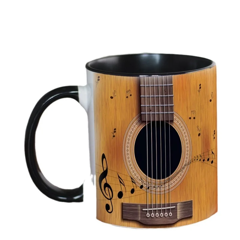 

350ml Classical Guitar Cello Mug 11oz Ceramic Coffee Mugs Travel Tea Cups Guitarist Cellist Gifts Mugs Barware