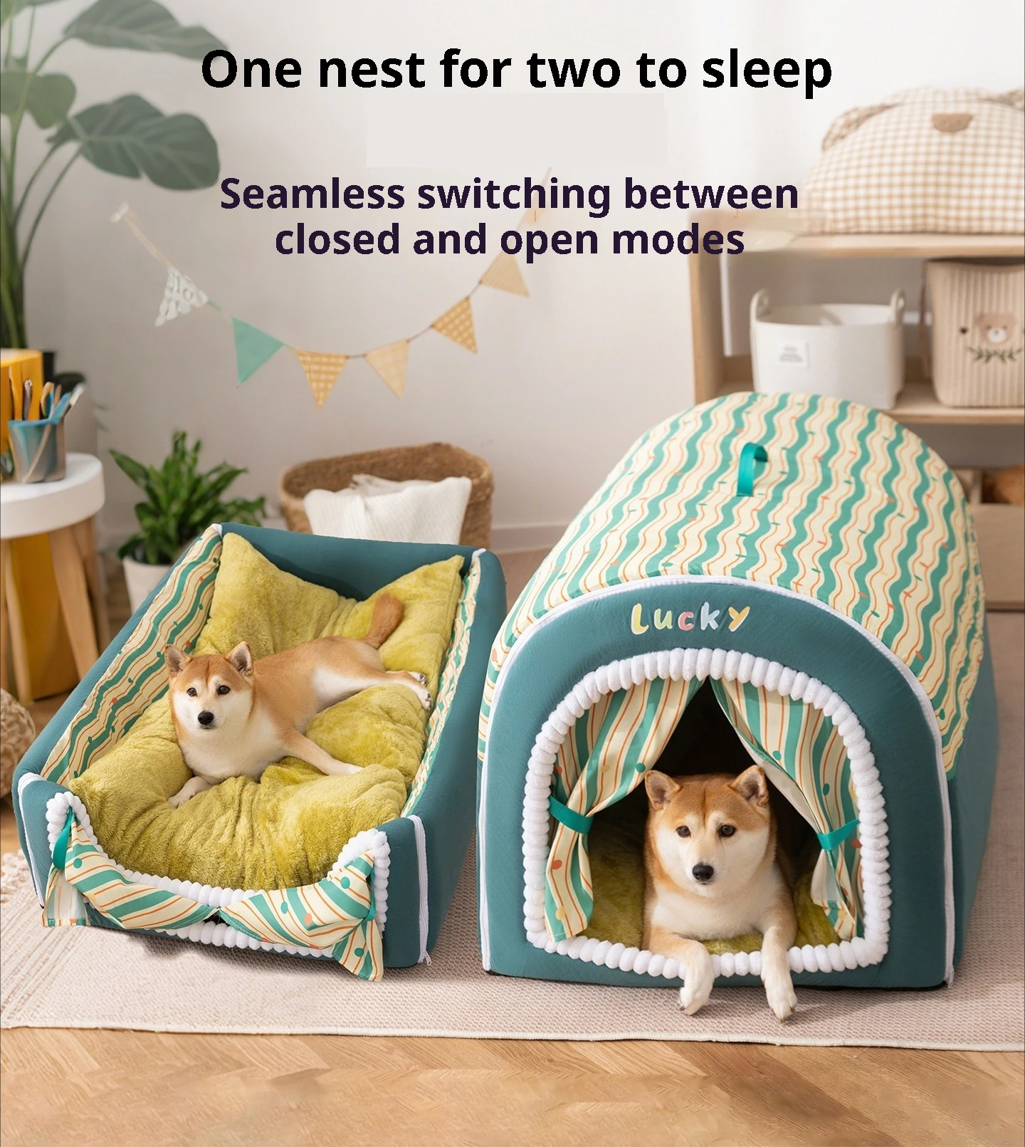 Large Dog House Winter Warm Insulated Outdoor Dog Kennel for Extra Big Dogs Weatherproof Heated Pet Shelter with Removable Roof - view 3