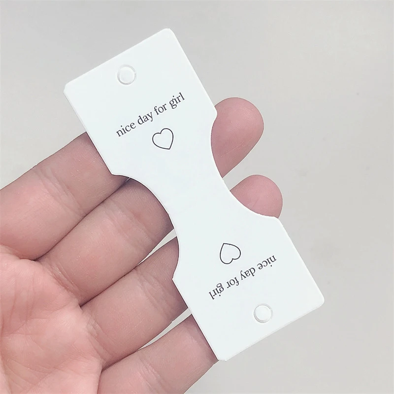 50Pcs Half Folded Cardboard Hair Accessories Display Card Hanging Tag Labels Rope Packaging Card DIY Handmade Selling Organizer
