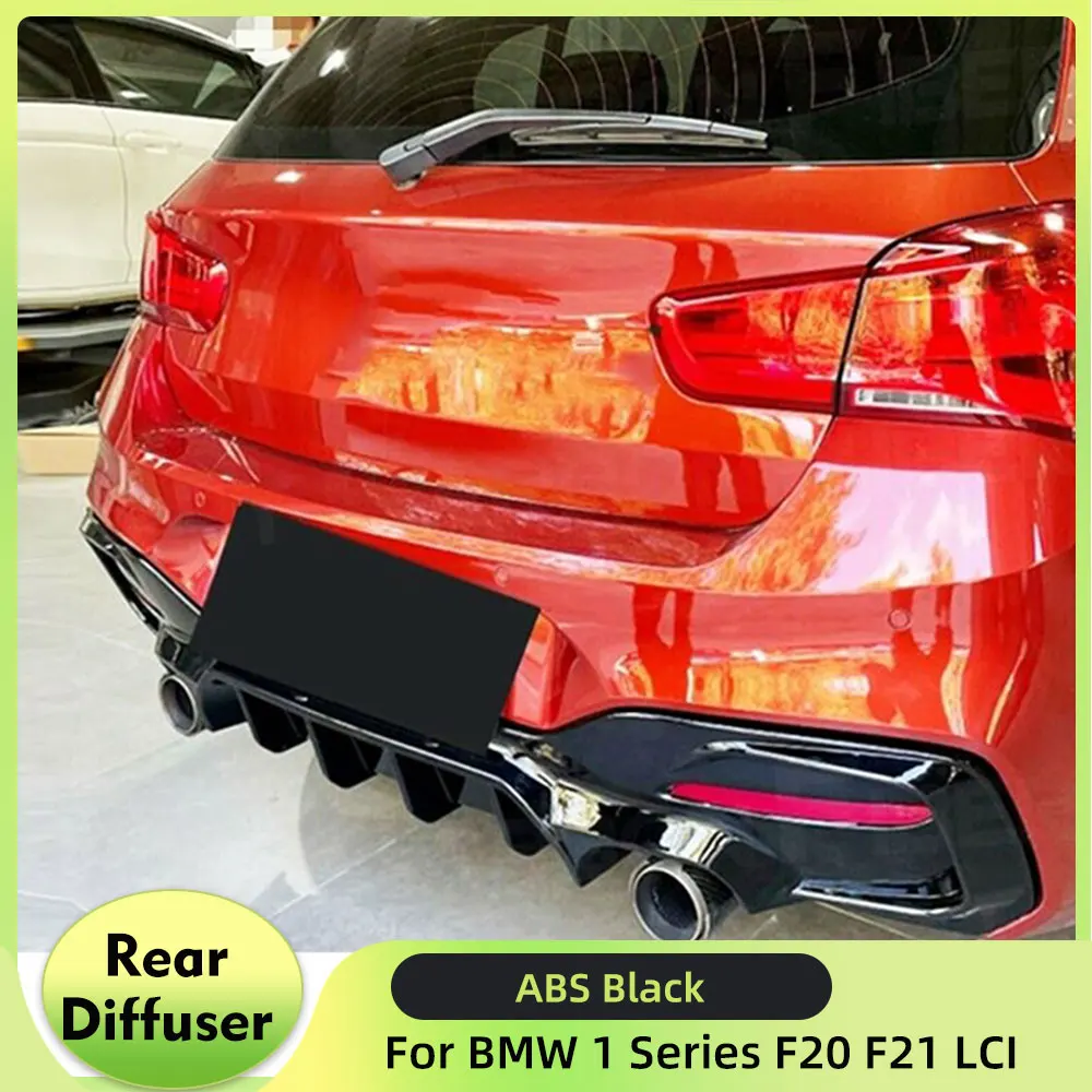

ABS Carbon Look Rear Bumper Diffuser Lip Spoiler for BMW 1 Series F20 F21 LCI M135i M140i 2015-2018 Rear Diffuser Gloss Black
