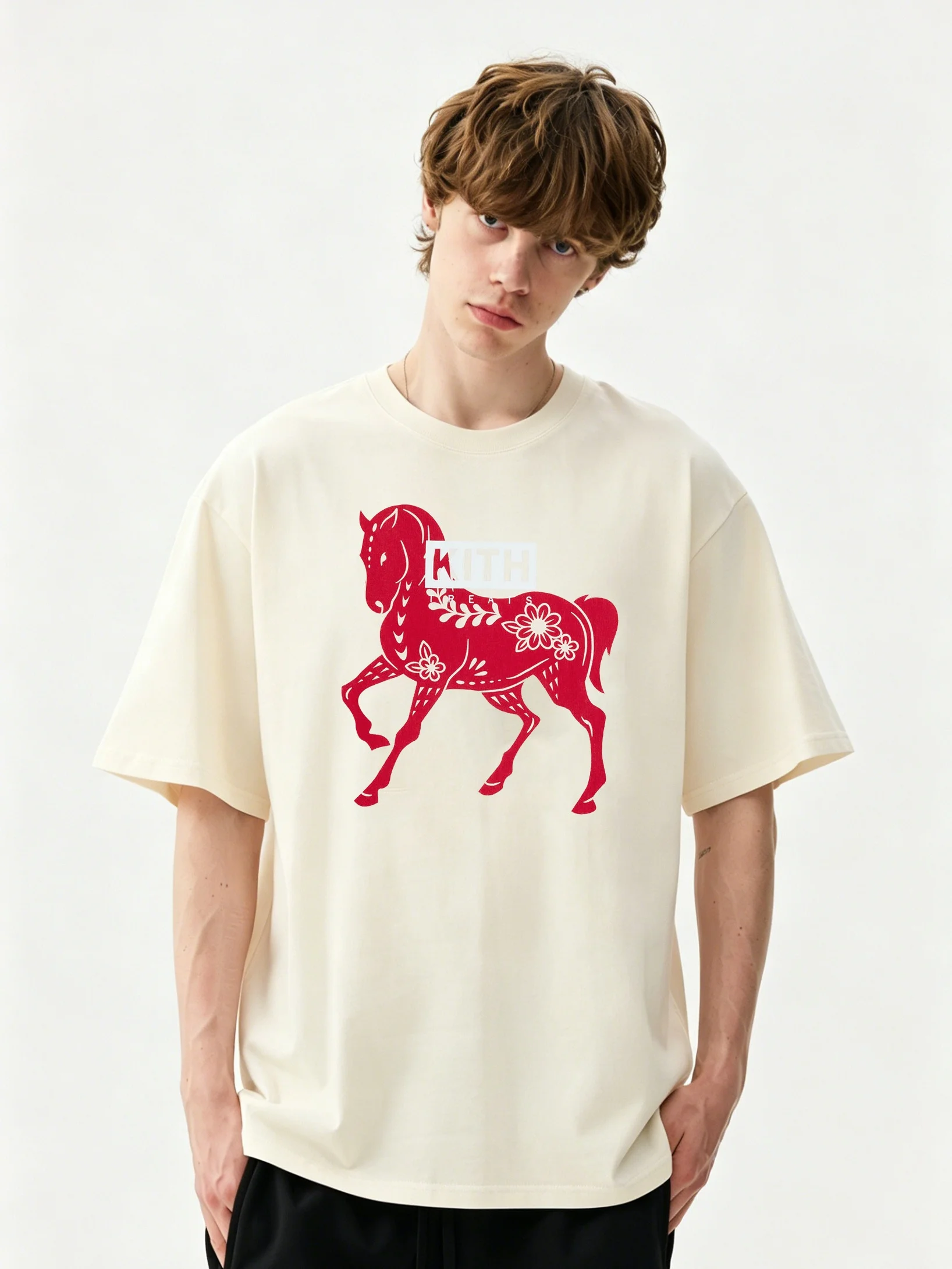 

Kith Treats Limited Edition Short Sleeve T-Shirt Men's Loose Fit round Neck Printed Cotton Casual Top for Spring Summer