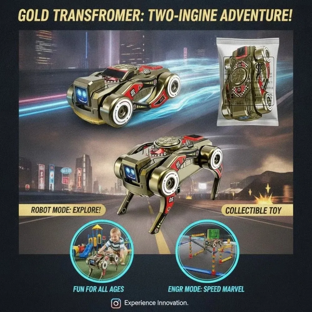 360° Rotating Robot Dog Fidget Gyro Creative Deformed Deformation Design Transforming Robot Dog Fidget Sensory Antistress