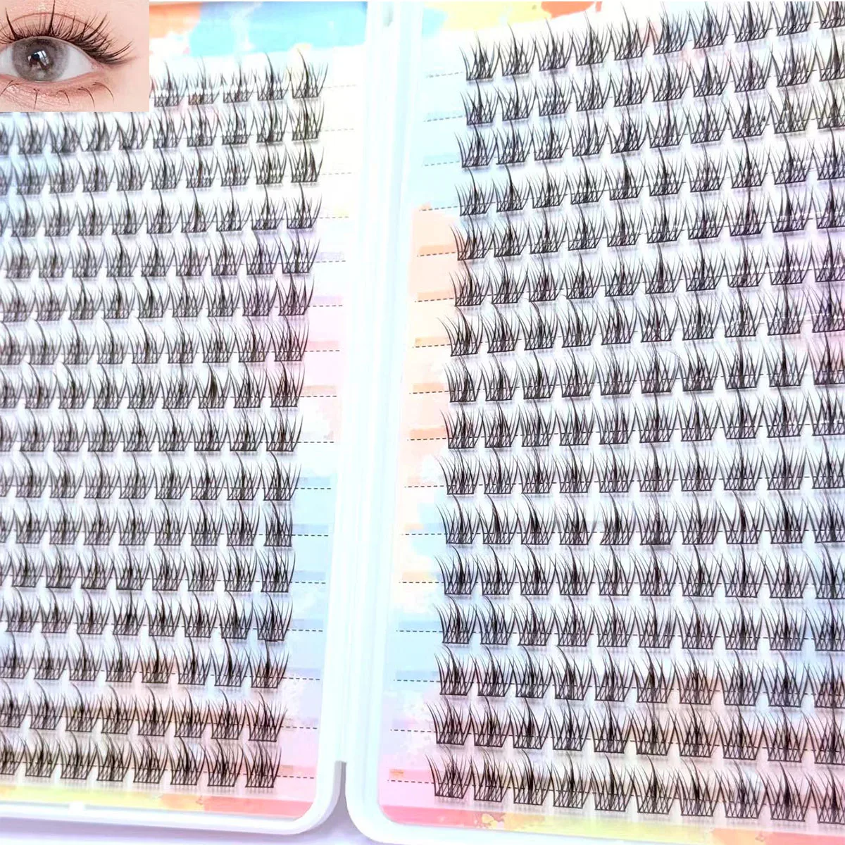 

Large Capacity Daily Makeup 320 Clusters Lashes Natural Look Soft Fluffy False Eyelashes For Casual and Office