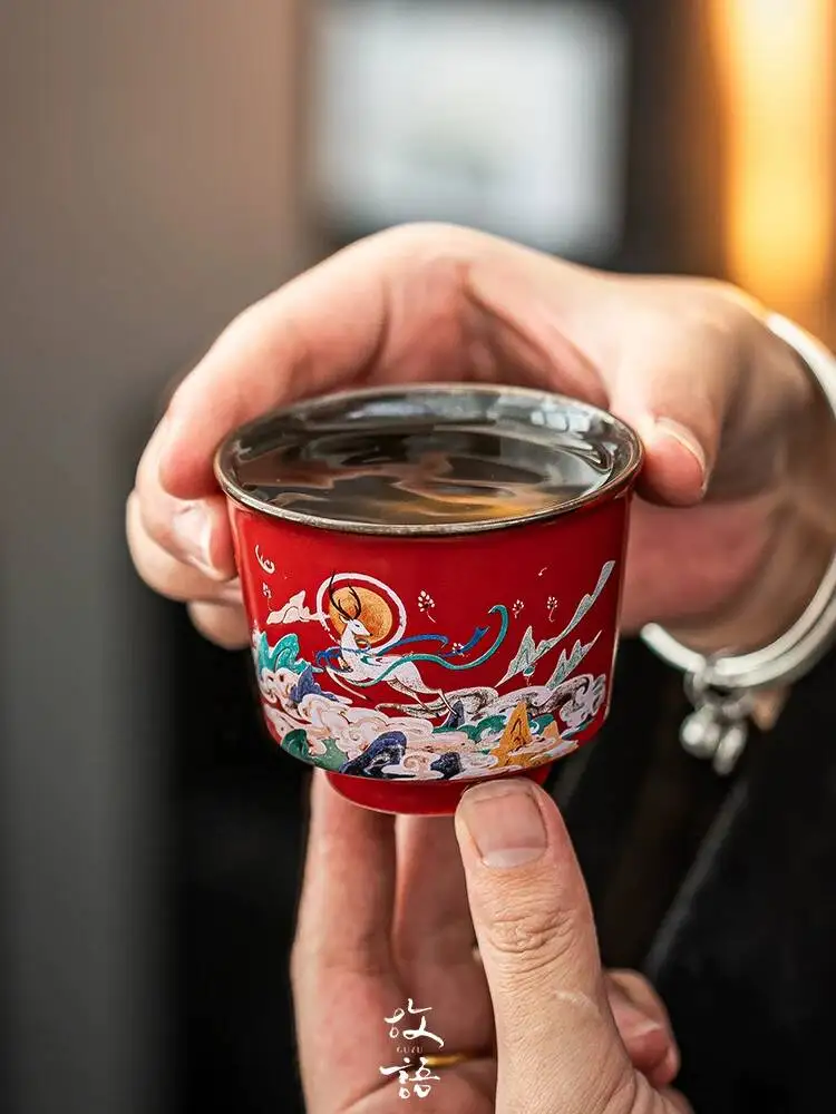 Hometown Dunhuang Nine-Color Deer Ceramic National Style Kung Fu Set Master Personal Small Tea Cup