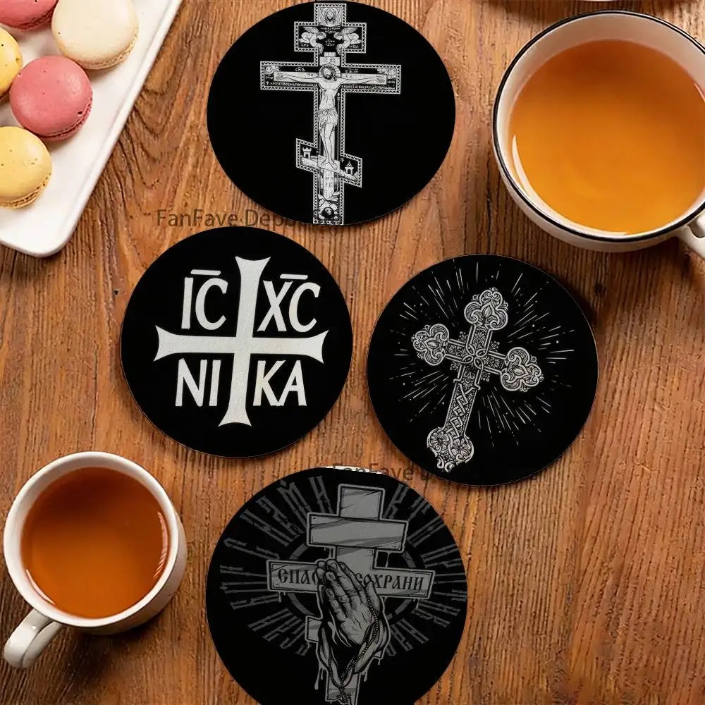 

Orthodox Cross Icon Coaster Wooden Drink Tray Suitable for Restaurants and Coffee Shops Easy To Wash and Clean