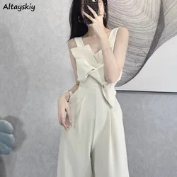 Jumpsuits Women Solid Hollow Out Special Charming All-match Daily Leisure Elegant French Style Sexy Seductive Designed Ladies