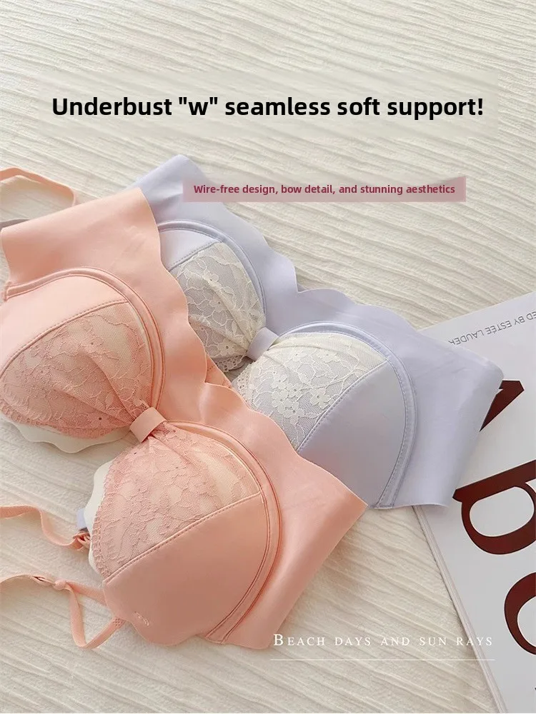 Sutiã push up para peitos pequenos, sutiã de renda sem fio que faz você parecer maior, levantamento e acolchoado para suporte, sutiã confortável Moyisu Sexy