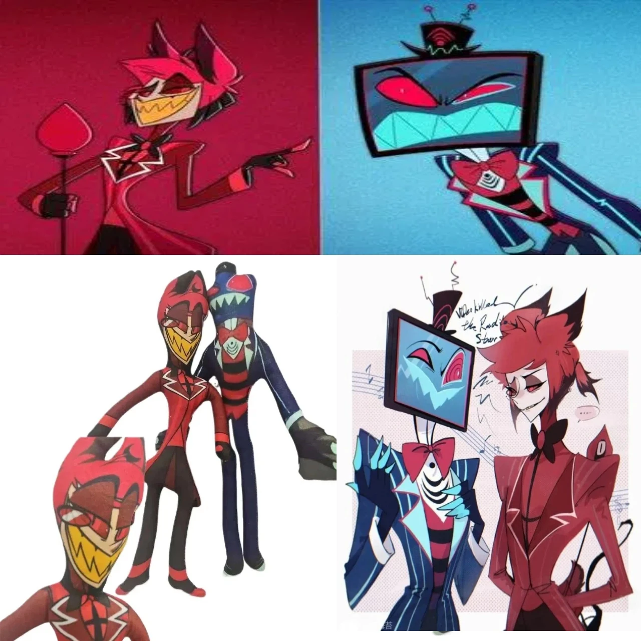 الجحيم نان الأجهزة الطرفية أفخم دمية Alastor مجردة الضغط لعبة Twistable Vox 3 Vees تمثال ألعاب من نسيج مخملي 3 فولت دمى لعبة الهدايا