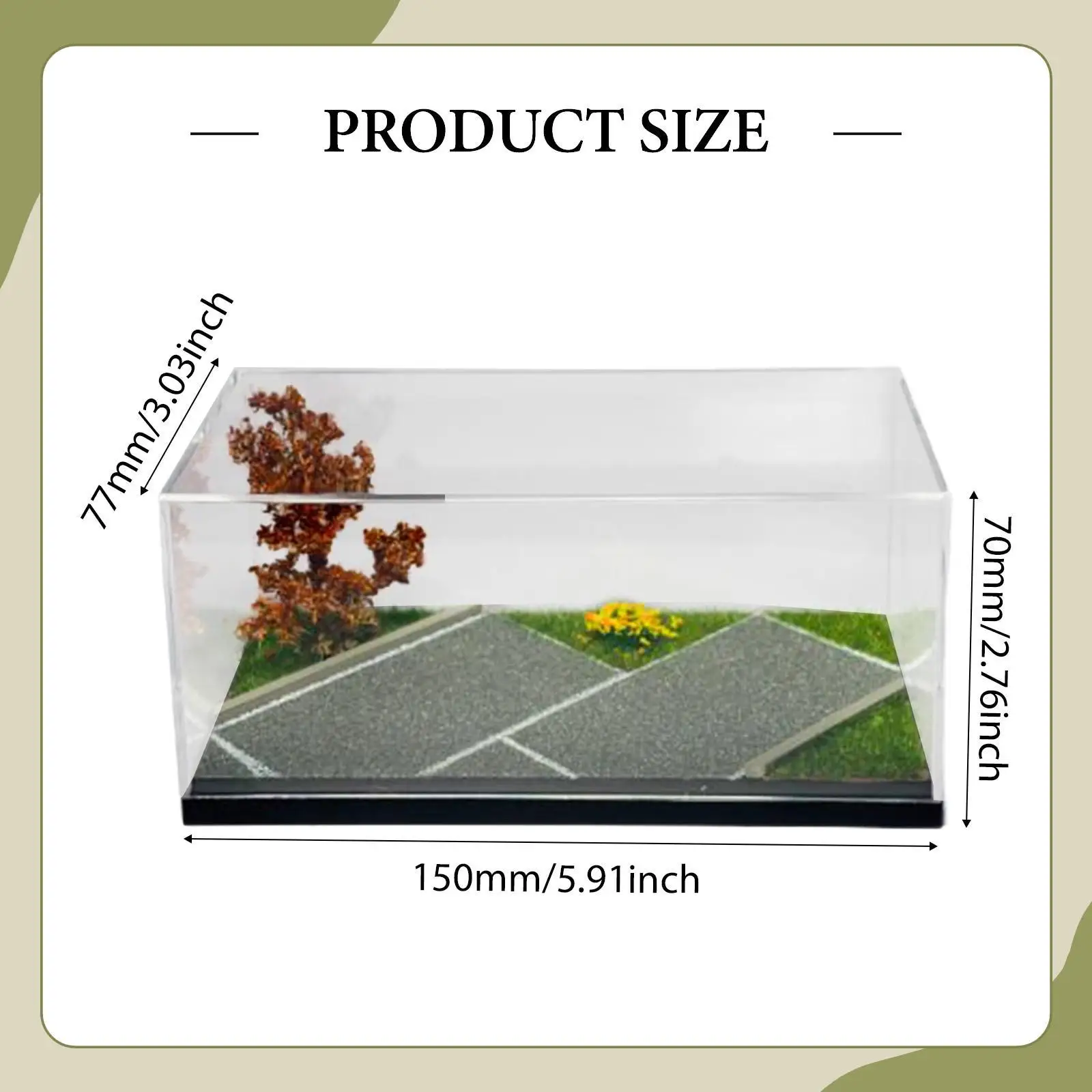 

1/64 Scale Diorama Display Case Miniature Parking Lot Scenery Box for Toy Vehicle Models Home Office