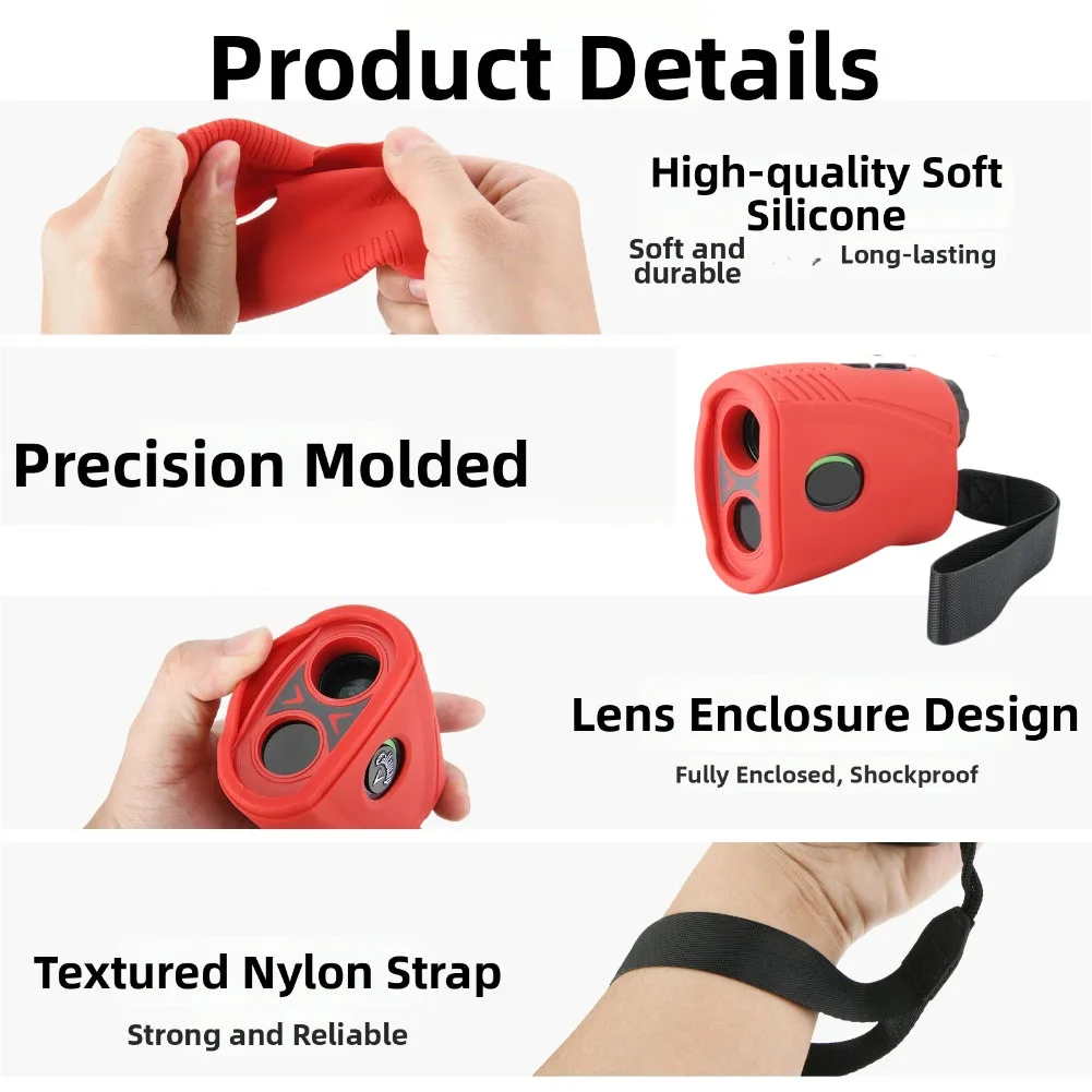 

Silicone Cover Rangefinder Case Golf Course Driving Range Soft Silicone 360 Protection Accurate Perforation Sturdy Structure