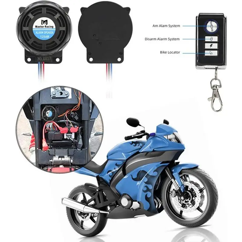 Motorcycle Alarm Imported Chips Anti-theft Electric Bike Accessories 125dB Vibration Alarm System With 2 Remote For Vehicle