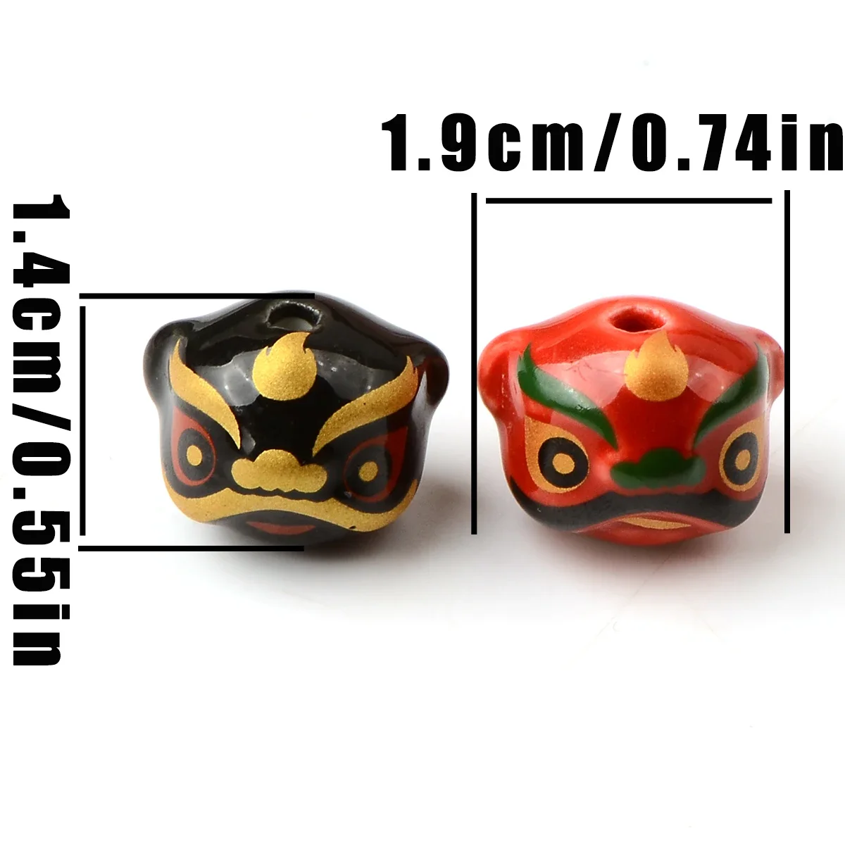 4pcs Mix color Lion ceramic bead，Chinese lion dance head beads，for Jewelry Making DIY Beads Loose Spacer Charm Bracelet Jewelry