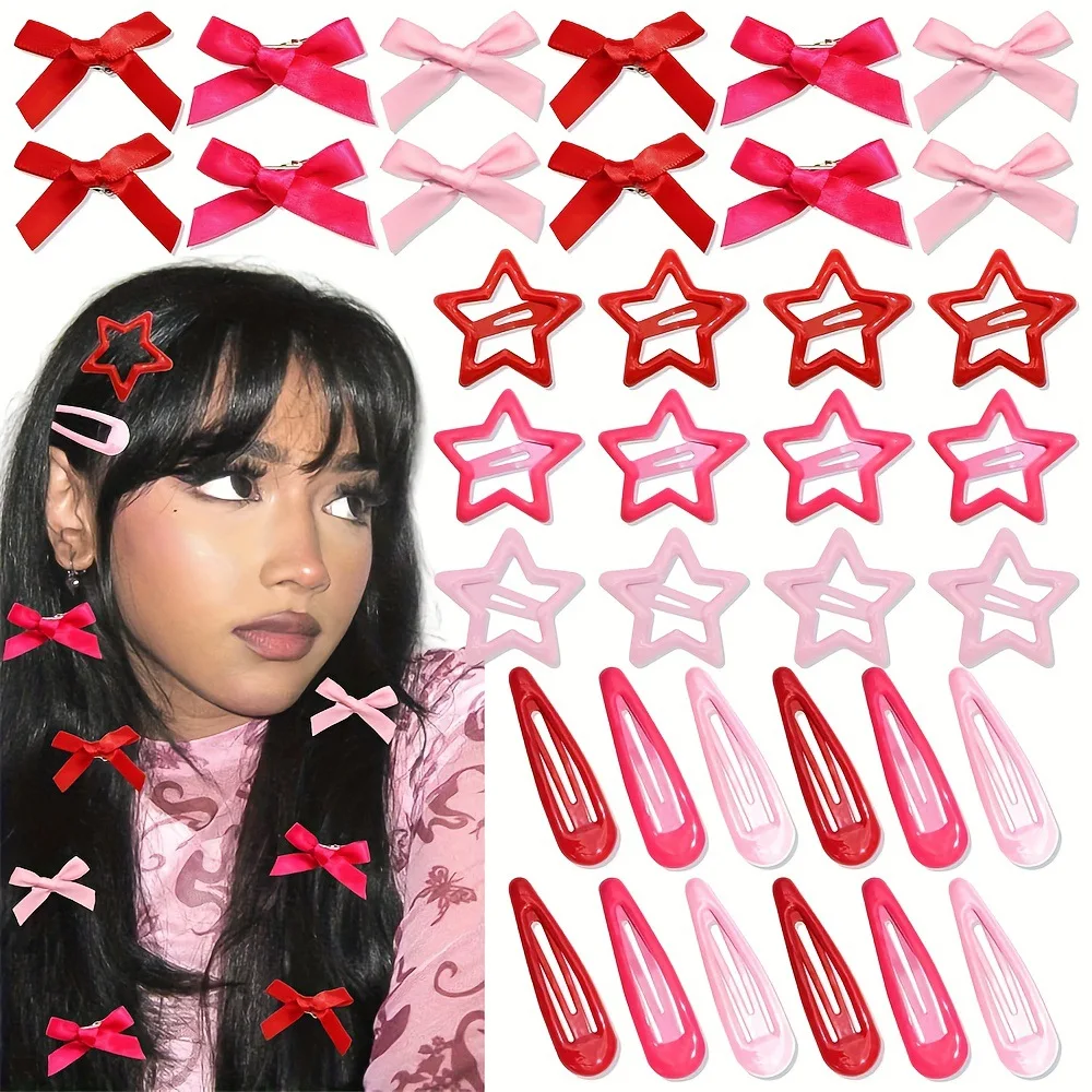 36Pcs Candy Color No Crease Hair Clips Side Bangs Barrette Colorful Makeup Washing Face Accessories Women Styling Hairpins