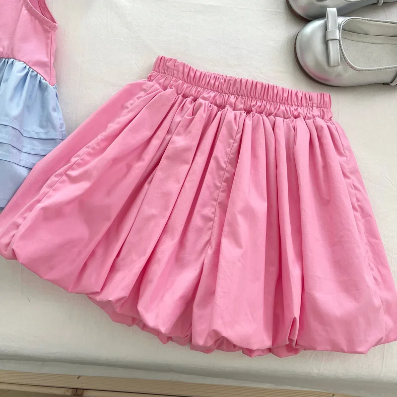 2025 الفتيات الصيف موضة جديدة الطفل الحلو روز سترة فستان برعم على شكل السراويل Suit17262-63 #3