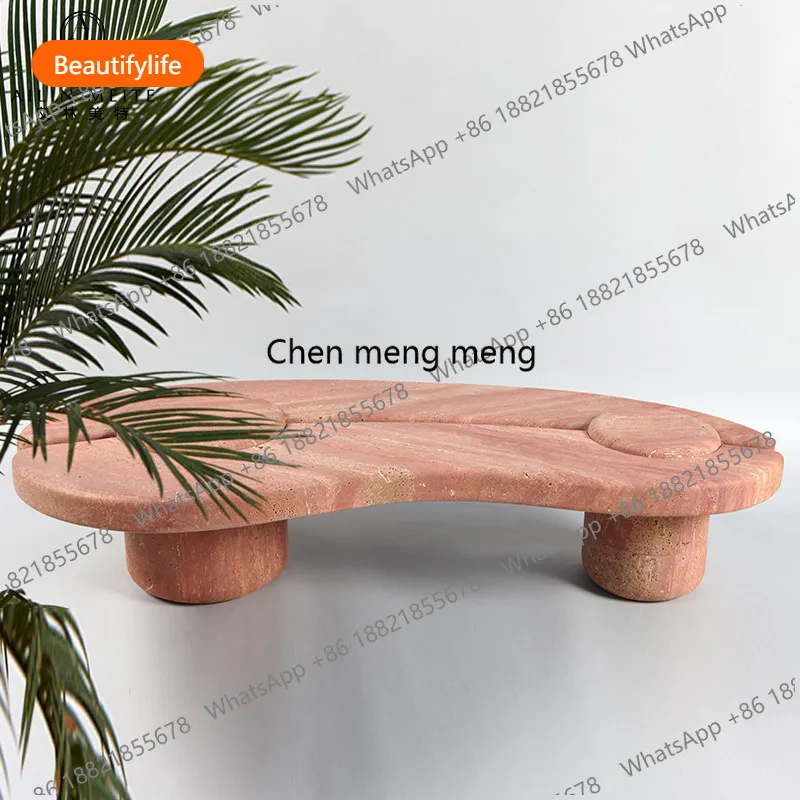 

A55 Wabi Sand wind travertine coffee table living room light luxury Nordic creative high-end art
