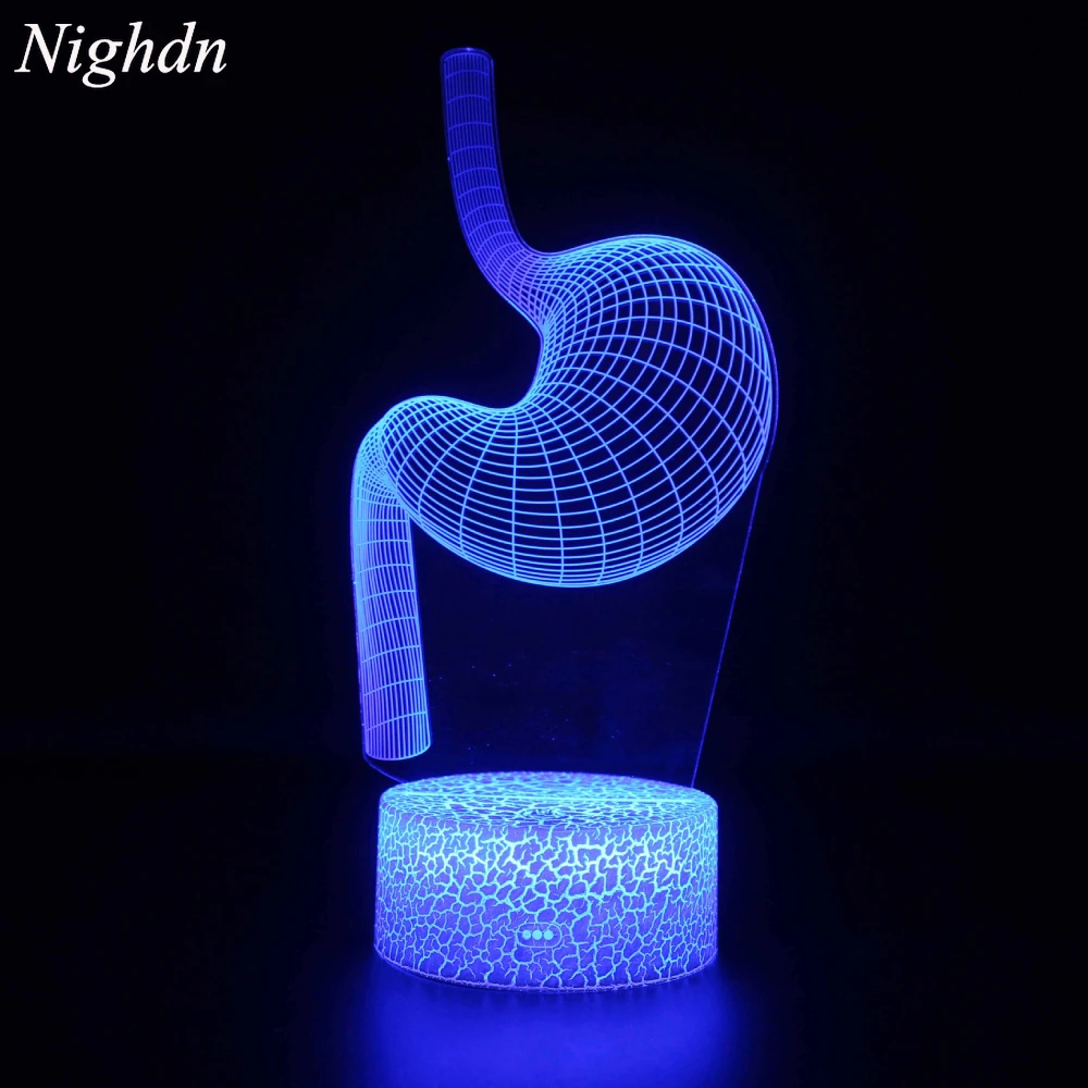 Nighdn Acrylic  Night Light 3D LED Stomach Shape Nightlight for Kids Baby Sleep Lights Gifts for Home Room Decor Table Lamps