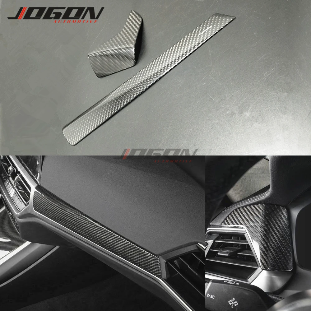 

For BMW 3 Series G20 G21 330i 330d 340i 2020 2021 Real Carbon Fiber Car Front Air Vent Dashboard Panel Cover Trim Strips