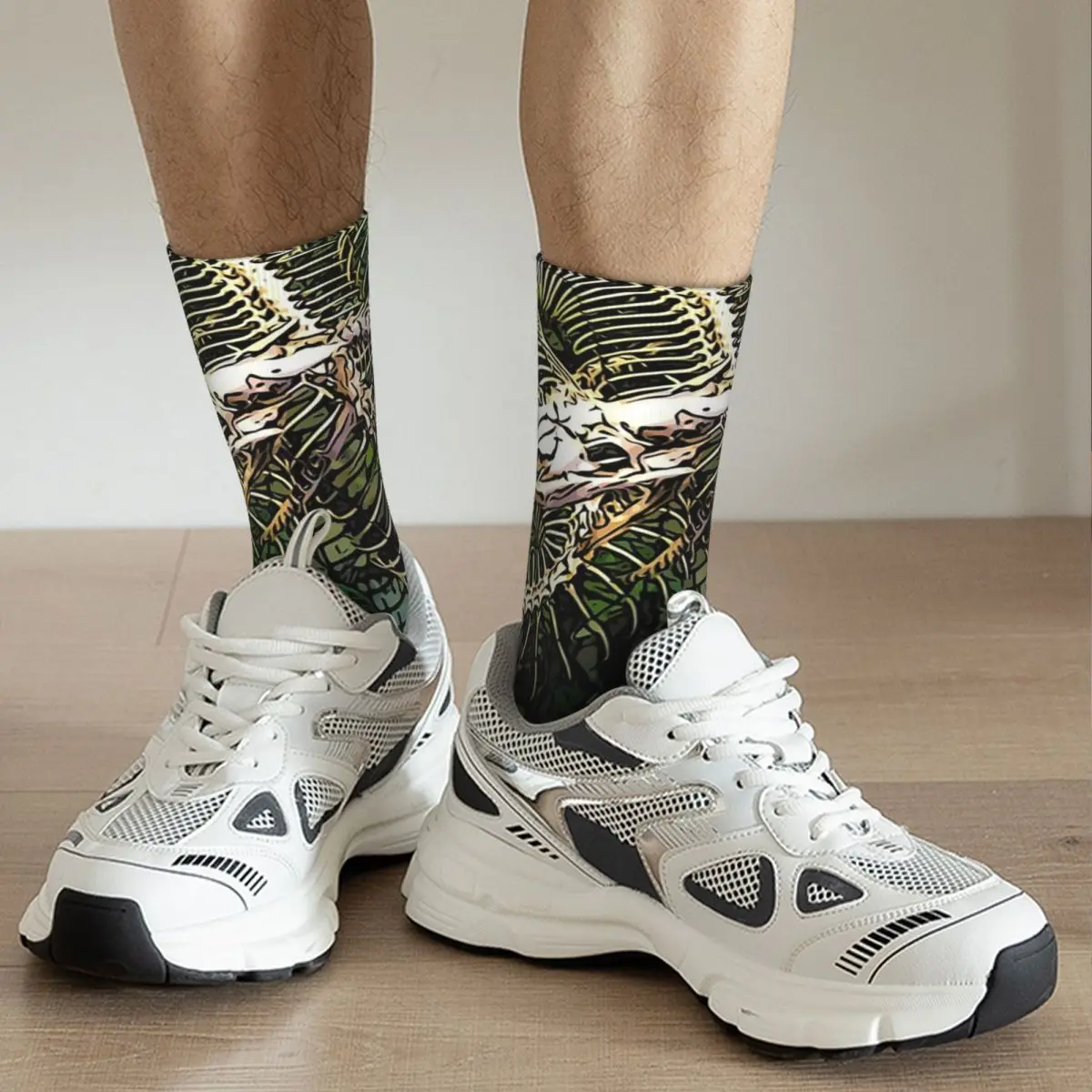 Mysterious And Terrifying Snake Skeleton Socks Harajuku High Quality Stockings All Season Long Socks for Unisex Valentine's Day