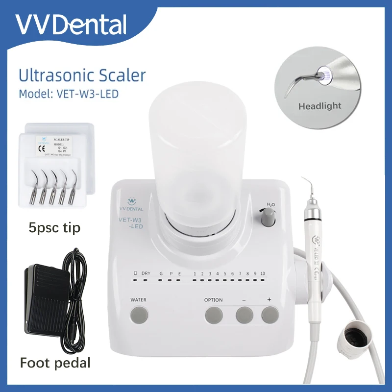 Ultrasonic Dental Scaler com luz LED, Máquina de limpeza oral, Remover placa dentária e Cálculo, Odontologia, Dentes branqueamento suprimentos