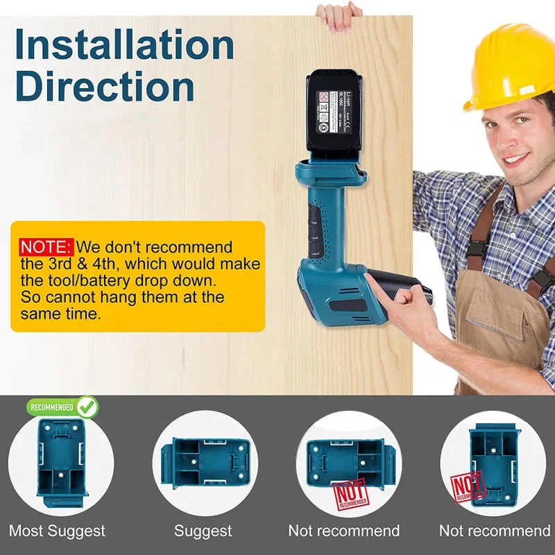 Imagem -04 - Suporte para Ferramentas Elétricas para Makita Suporte para Cabide de Montagem de Bateria Suporte para Armazenamento Dewalt Milwaukee 18v em 1pc