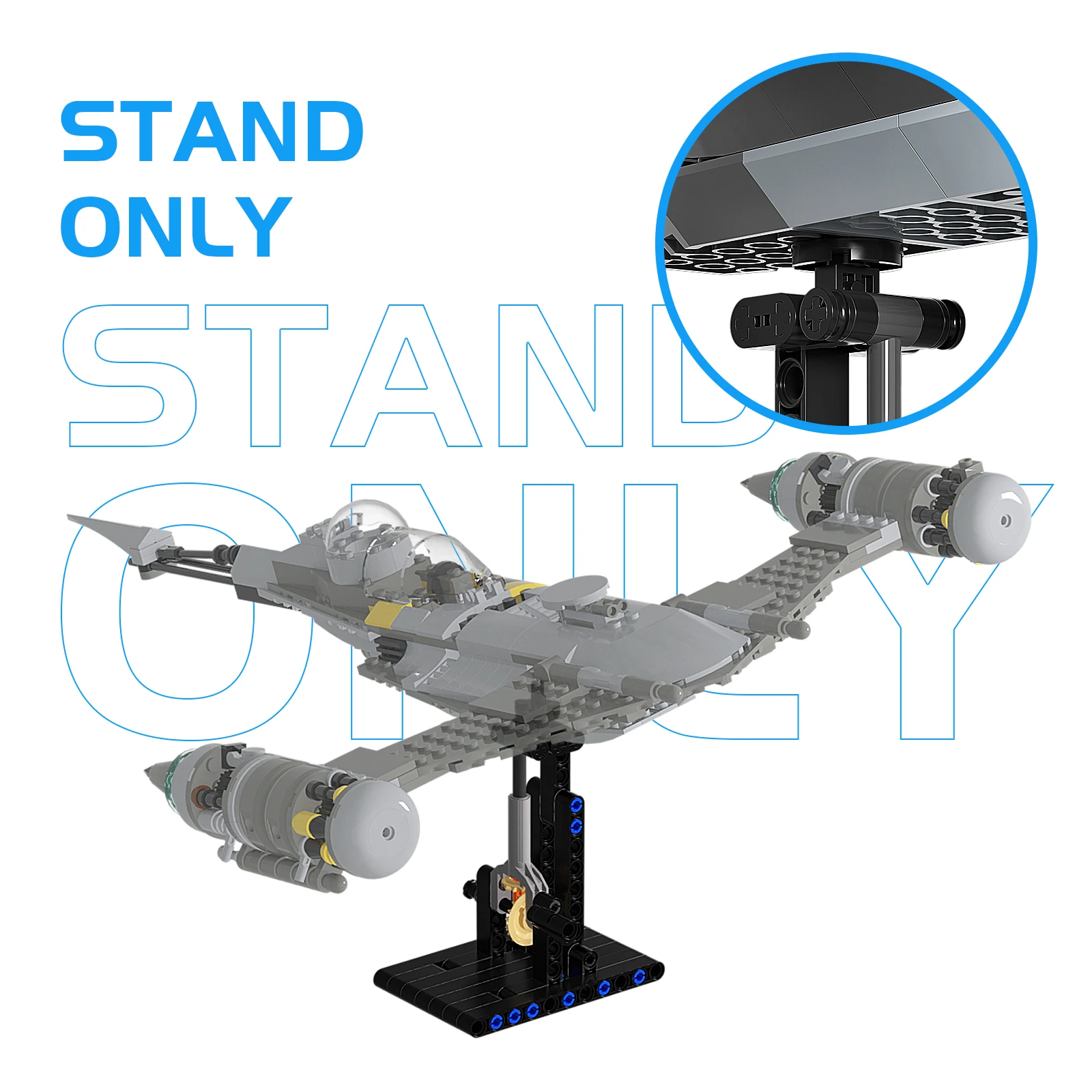 MOC-Soporte de exhibición para avión de N-1 espacial, juego de bloques de construcción para caza, soporte de ángulo ajustable 75235, modelo de ladrillos, juguetes, regalos