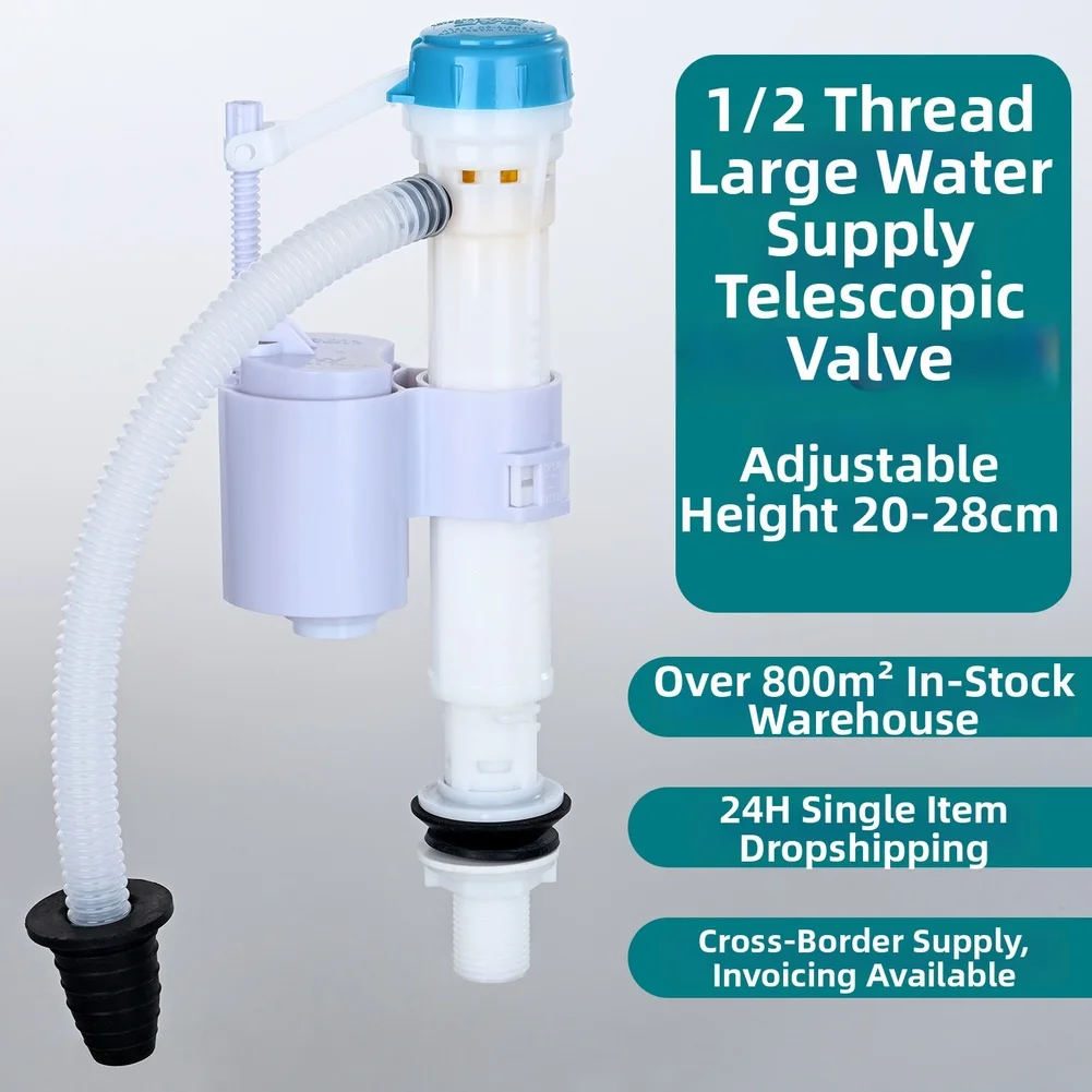 For Standard 1 2 Inch Thread Quiet Refill Valve Toilet Fill Valve For Quiet Toilet Operation Adjustable Height Design