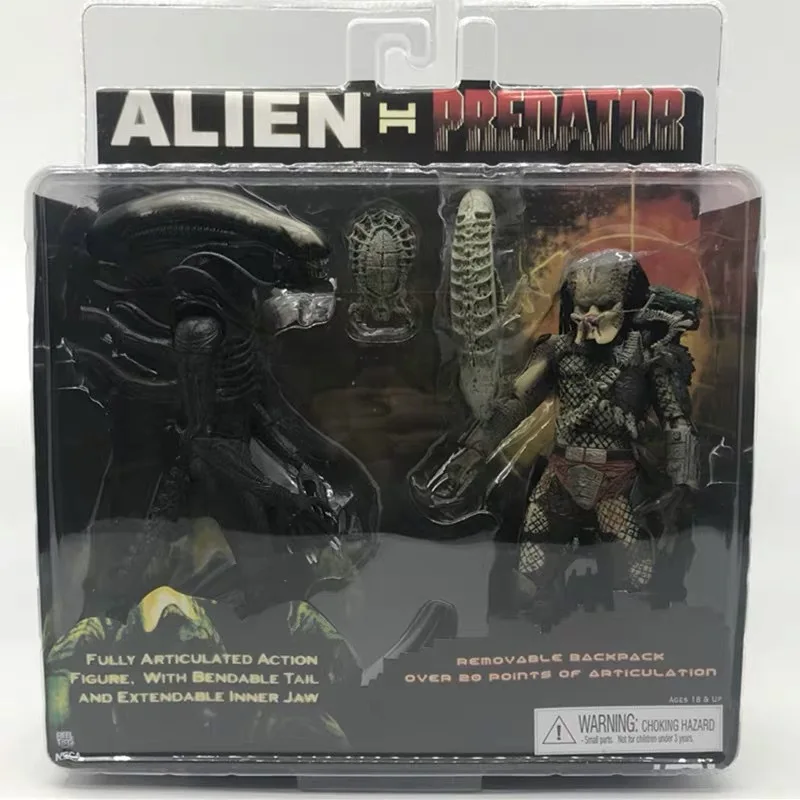 In Stock Transparent Head Alien Vs. Predator Double Pack Doll Figure Model Action Figures Toys Collection Gifts