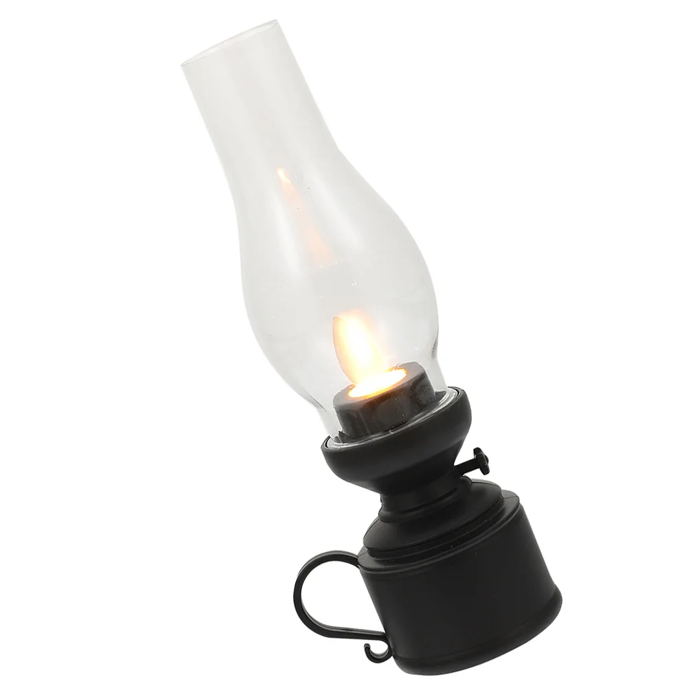 Country Decor LED Kerosene Lamp Shaking Light High Quality Oil Decorative Model Black Retro