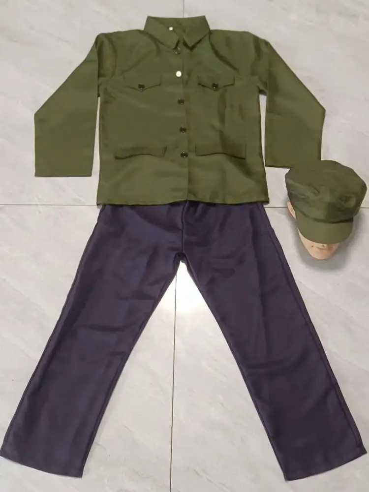 Classic Zhongshan Suit Men's Vintage Costume Rural Laborer Style 70s Stage Performance Outfit Retro Chinese Ethnic Fashion