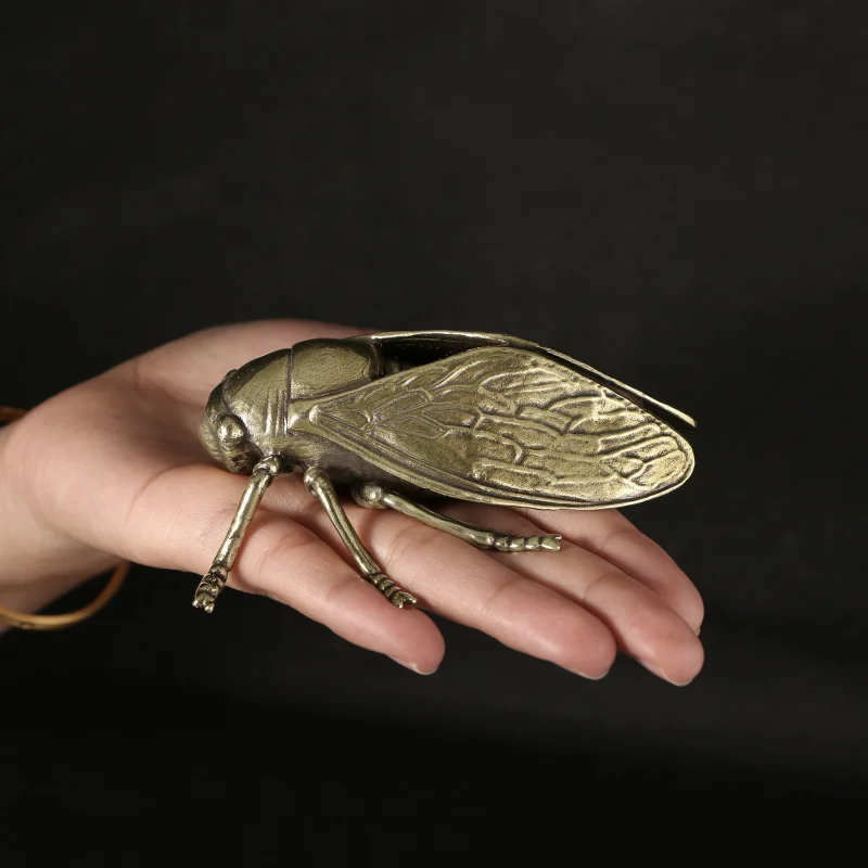 

Cicada Solid Brass Tea Pet Large Ornament For Living Room Study Office