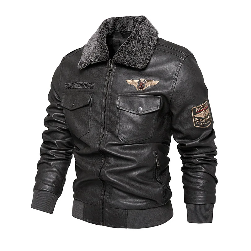 Men's New Fall/Winter Leather Jacket for Men - Slim Fit, Stylish, Motorcycle Style PU Leather Jacket for Men's Fashion