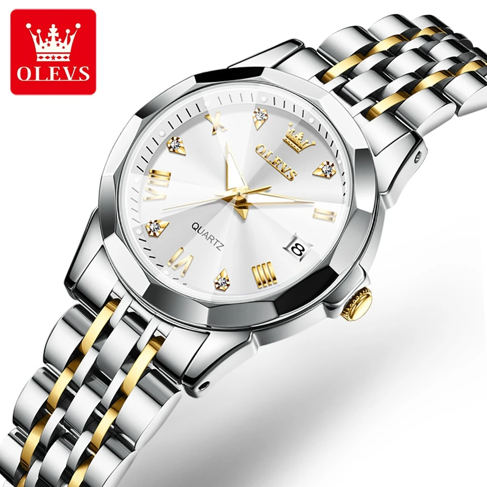 

OLEVS 9931 Quartz Fashion Watch Stainless Steel Watchband Round-dial Calendar Luminous